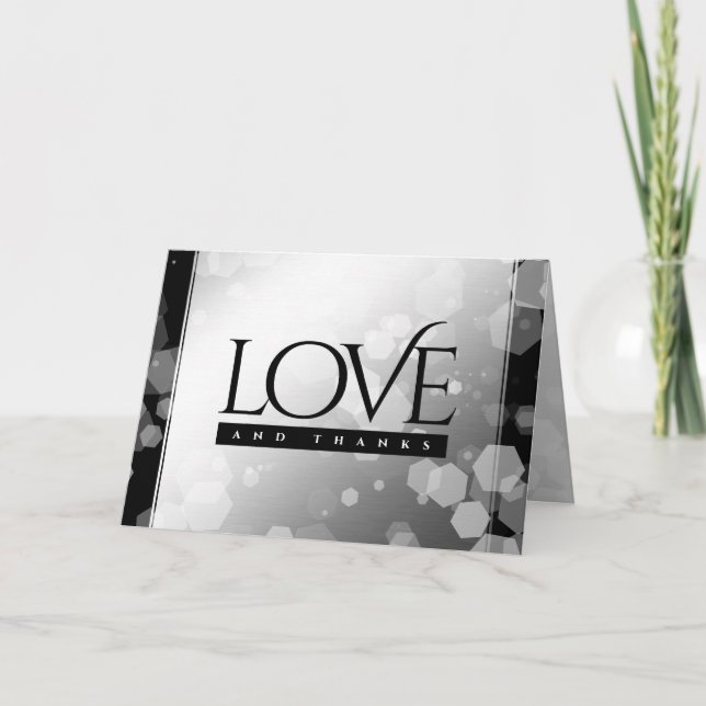 Carte De Remerciements Élégant 70e anniversaire de Mariage Platinum (Devant)