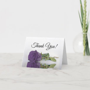 Carte De Remerciements Élégant Améthyste violet Rose Mariage Photo à l'in
