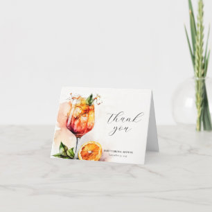 Carte De Remerciements Élégant Aperol Spritz Baby Shower de Mariée