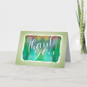 carte de remerciements élégant aquarelle art vert