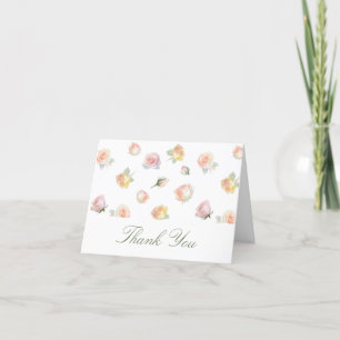 Carte De Remerciements Elégant Aquarelle bébé dans le Baby shower en fleu