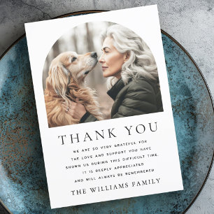 Carte De Remerciements Elégant arc photo funéraire sympathie