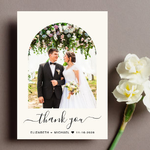 Carte De Remerciements Elegant Arch Photo Mariage