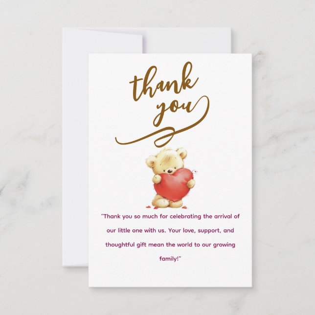 Carte De Remerciements Elegant Baby personalized Flat Thank You Card (Devant)