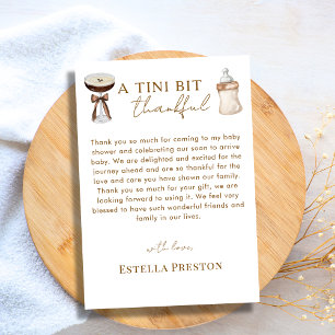 Carte De Remerciements Elégant Baby shower à expresso Martini & Bouteille