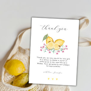 Carte De Remerciements Élégant Baby shower Citrus de Little Cutie Lemon
