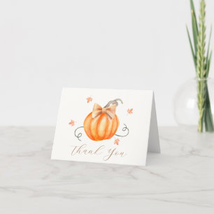 Carte De Remerciements Elégant Baby shower d'automne de Little Citrouille