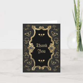 Carte De Remerciements Élégant Baby shower gothique victorien sombre