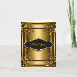 Carte de remerciements Elegant Black Gold