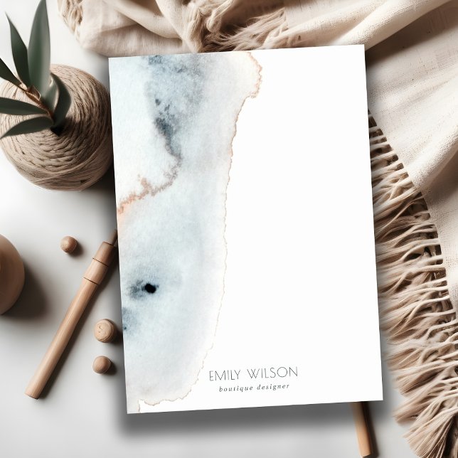 Carte De Remerciements Élégant Bleu Aqua Douce Or Aquarelle Plage (Créateur téléchargé)