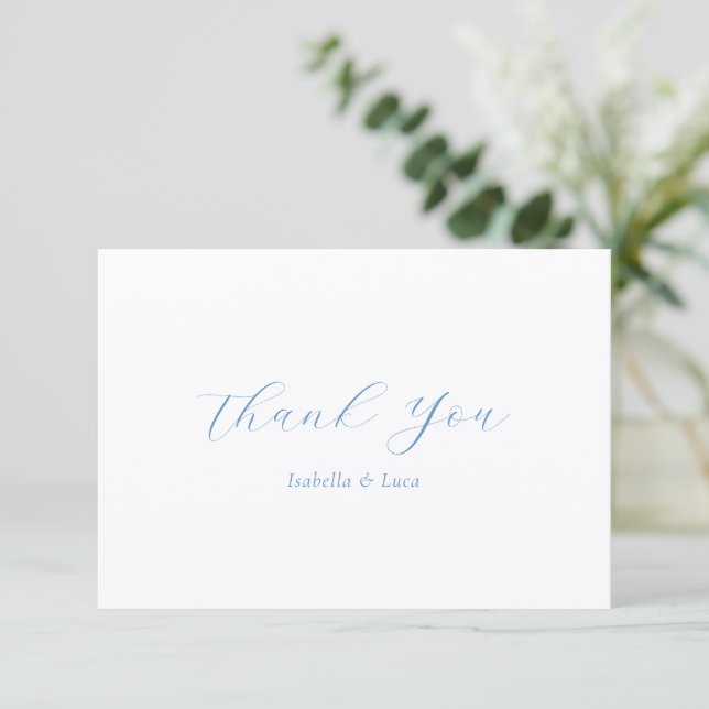 Carte De Remerciements Elegant Blue and White Coastal Chic Wedding (Debout devant)
