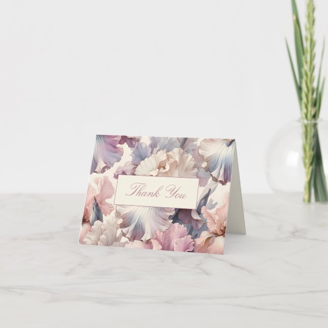 Carte De Remerciements Élégant Blush Floral Classic Fête des mariées form (Devant)