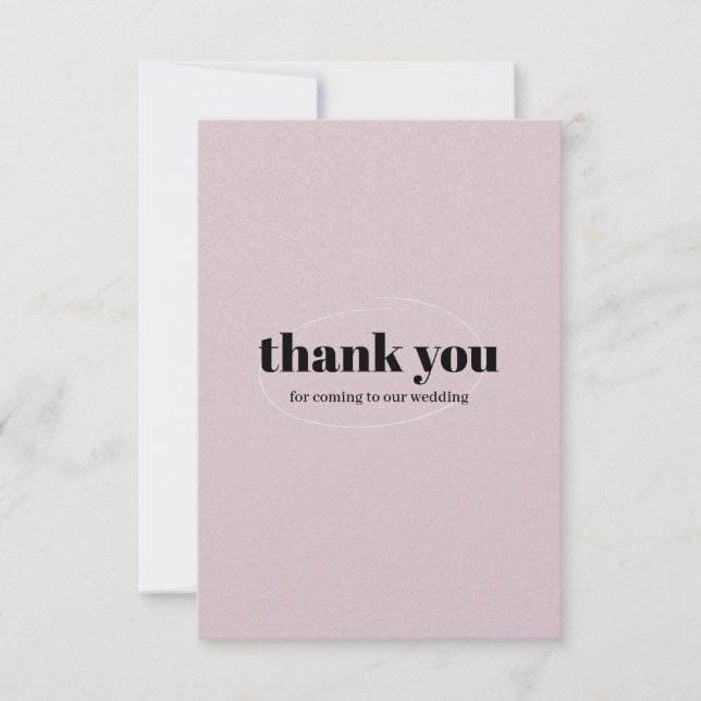 Carte De Remerciements Elegant Blush Pink Wedding Thank You Card (Devant)