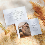Carte De Remerciements Elégant Boho Arch Moderne Ampersand Mariage<br><div class="desc">Un carte de remerciements photo boho pour correspondre à notre Elegant Boho Arch Modern Minimalist collection Mariage. Ce design présente votre photo fiançailles préférée à l'intérieur d'une arche bohème. Le dos du design comporte un message de remerciement chaleureux personnalisé pour l'express de votre gratitude à vos amis et votre famille....</div>