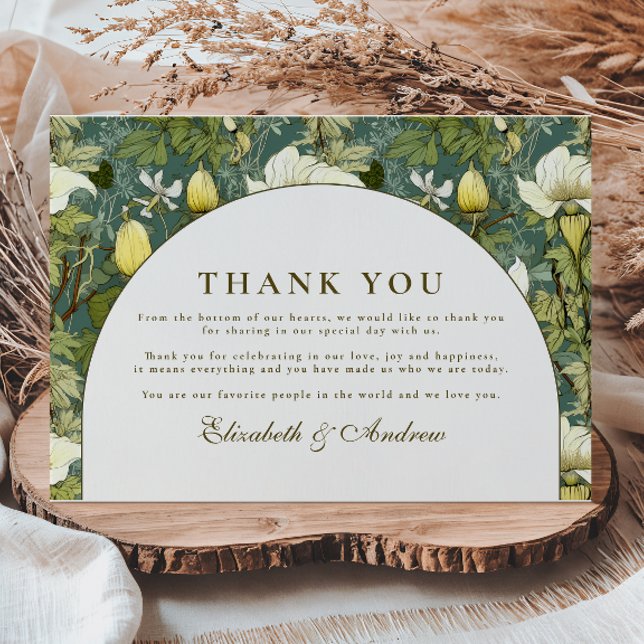 Carte De Remerciements Elegant Botanical Arch Garden Wedding (Créateur téléchargé)