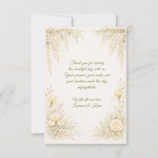Carte De Remerciements Elegant Botanical Wedding 