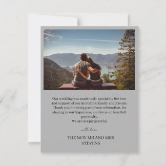 Carte De Remerciements Elegant Botanical Wedding Thank You Card