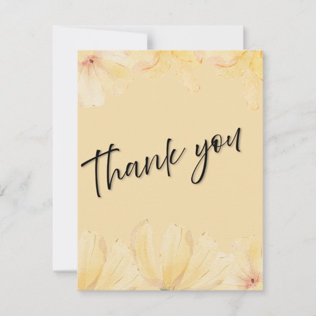 Carte De Remerciements Elegant Botanical Wedding Thank You Card (Devant)
