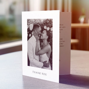 Carte De Remerciements Élégant Cadeau de Photo de Mariage Intemporel