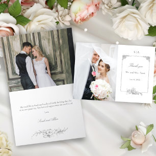 Carte De Remerciements Elégant cadre Rococo français photo