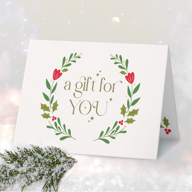 Carte De Remerciements Élégant certificat cadeau de couronne de Noël (Créateur téléchargé)