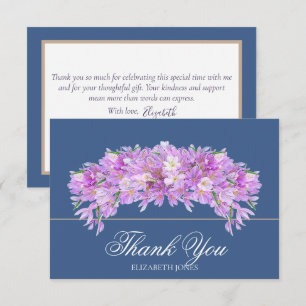 Carte De Remerciements Élégant Chic Crocus Violet Remerciement pour Maria