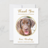 Elegant Chic Gold Custom Chien Photo Mariage pour