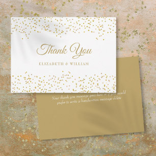 Carte De Remerciements Élégant Chic Poussière d'Or Confettis