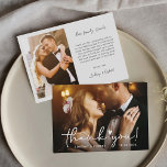 Carte De Remerciements Élégant Chic Script Love Heart Mariage Photo<br><div class="desc">Élégant Script Chic Love Heart Mariage Photo Carte de remerciements. Pour plus de personnalisation,  cliquez sur le lien "customiser plus" et utilisez notre outil de conception pour modifier ce modèle.</div>