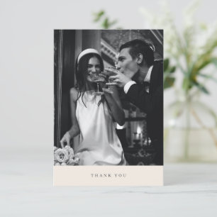 Carte De Remerciements Élégant Chic Typographie Moderne Photo Mariage Ivo