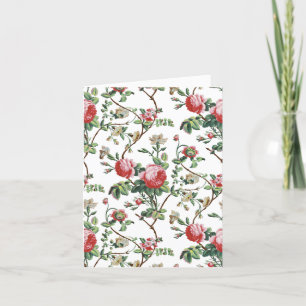 Carte De Remerciements Élégant Chic Vintage Rose Florale Rose
