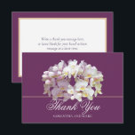 Carte De Remerciements Elegant Chic White Orchid Bridal Shower Thank You<br><div class="desc">Show your gratitude in elegant style with this modern botanical bridal shower thank you card. This design features a gorgeous cluster of white orchids delicately tinged with soft pink and warm yellow hues, beautifully arranged against a rich color background. The floral composition creates a graceful, contemporary look that feels both...</div>
