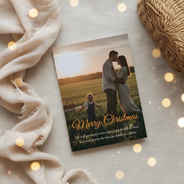 Carte De Remerciements Elegant Christmas Greeting Card | Merry Christmas (Créateur téléchargé)