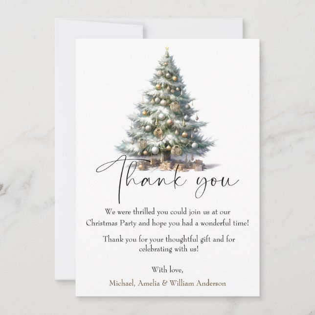 Carte De Remerciements Elegant Christmas Trees – Holiday Season (Devant)