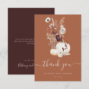 Carte De Remerciements Élégant Citrouille de automne Mariage