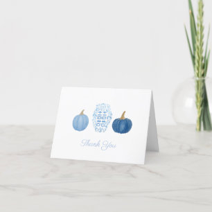 Carte De Remerciements Élégant Citrouilles Chinoiserie pour une Baby Show