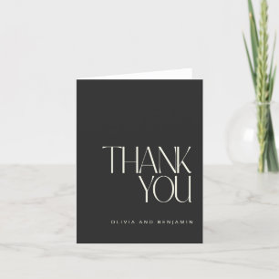 Carte De Remerciements Élégant Classe Noir Simple Moderne Personnalisé
