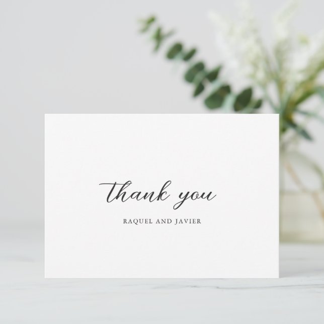 Carte De Remerciements Elegant Classic Wedding (Debout devant)