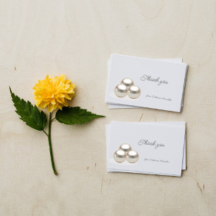 Carte De Remerciements Elégant collier Pearl Mariage Élégant