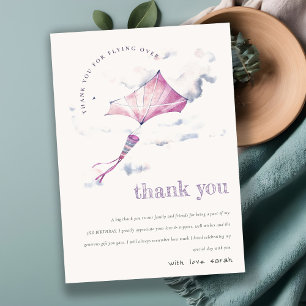 Carte De Remerciements Elégant Cute Rose Flying Kite Sky Nuds Anniversair