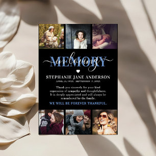 Carte De Remerciements Élégant Dans L'Amour Mémoire Photo Collage Garde L