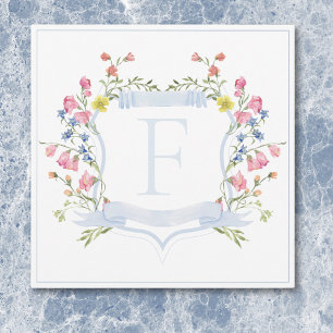 Carte De Remerciements Elégant Dusty Blue Pastel Fleur sauvage Mariage Cr