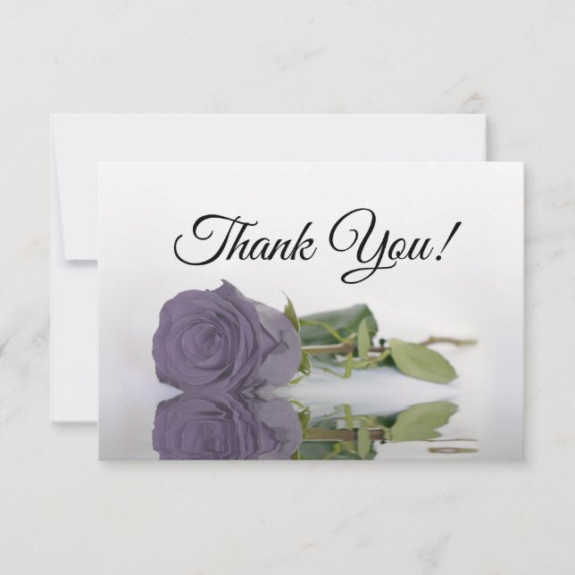 Carte De Remerciements Elegant Dusty Purple Mirrored Rose Simple Wedding (Devant)