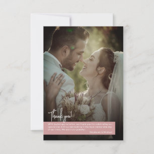 Carte De Remerciements Elegant Dusty Rose photo Mariage de bannière