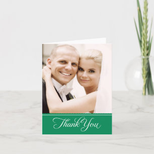 Carte De Remerciements Élégant Emerald Green Mariage photo