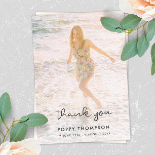 Carte De Remerciements Élégant enterrement   Mémorial Photo Chic Sympathi