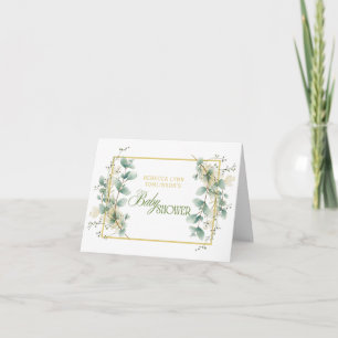 Carte De Remerciements Elégant Eucalyptus Baby shower neutre genre
