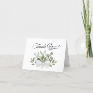 Carte De Remerciements Elégant Eucalyptus Green Bouquet Mariage Photo