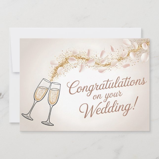 Carte De Remerciements Élégant "Félicitations pour votre mariage"  (Devant)