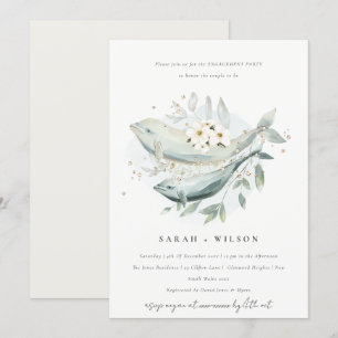 Carte De Remerciements Élégant Fiançailles de poisson floral sous-marin I